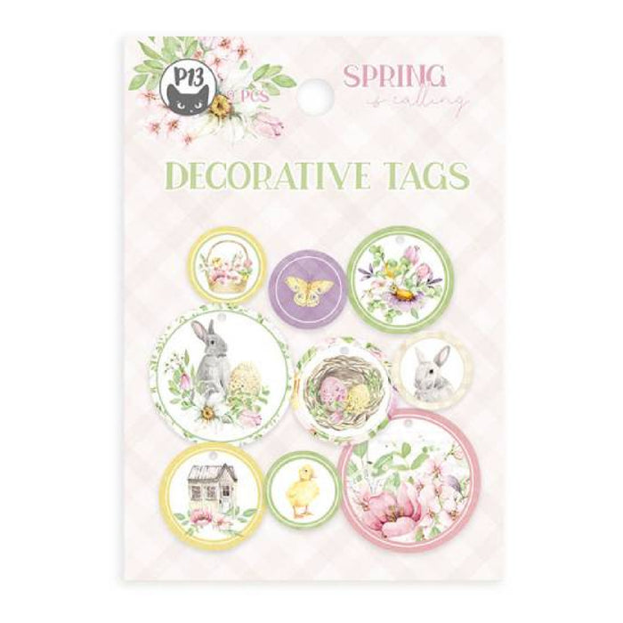 P13 Spring Is Calling Decorative Tags Circle #1