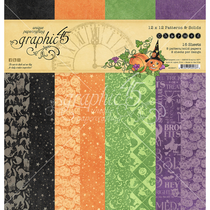 Graphic 45 Charmed 12" x 12" Patterns & Solids Pack