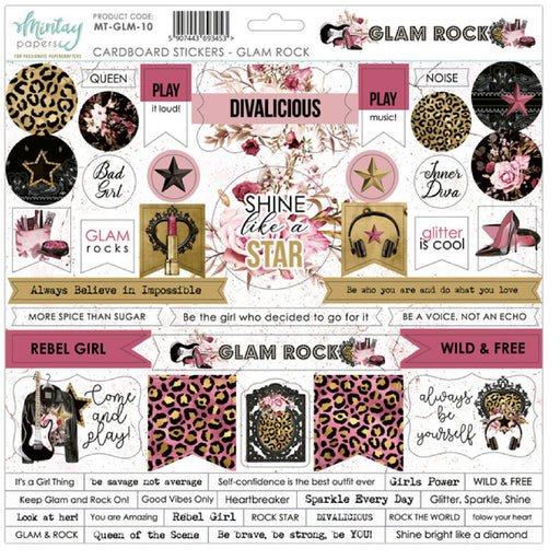 Mintay Glam Rock 12" x 12" Cardstock Sticker