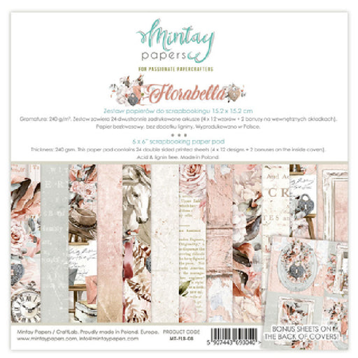 Mintay Florabella 6"x 6" Scrapbooking Paper Pad by Karola