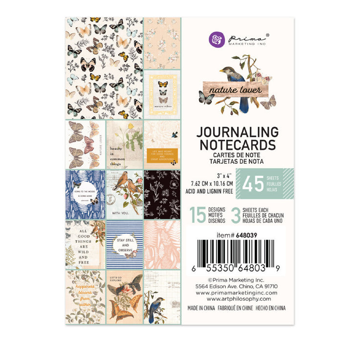 Prima Marketing Nature Lover Collection 3 x 4 Journaling Notecards
