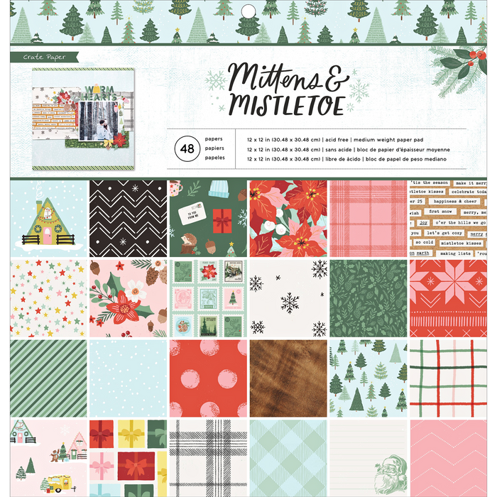 Mittens & Mistletoe 12" x 12" Paper Pad by Crate Paper