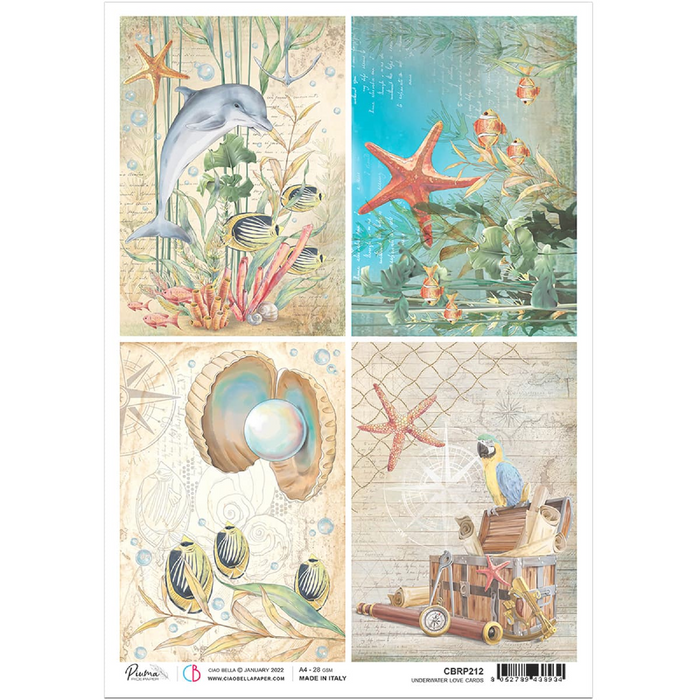 Ciao Bella Underwater Love  A4 Rice Paper (cards)