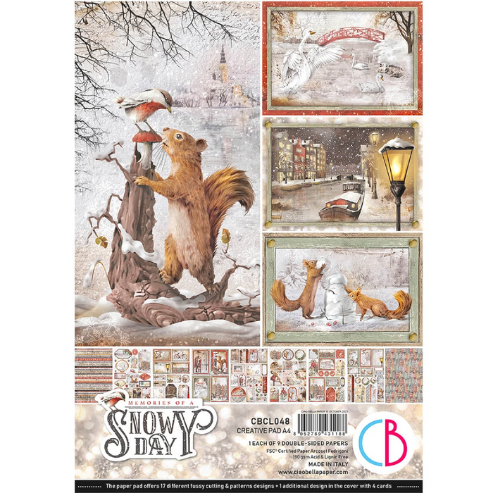 Ciao Bella Memory Of Snowy Day A4 Scrapbooking Paper Set