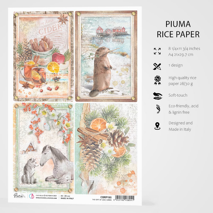 Ciao Bella The Gift Of Love A4 Rice Paper (Cards)