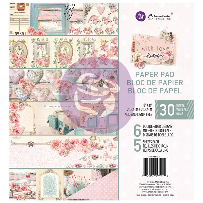 Prima Marketing With Love Collection 8" x 8" Paper Pad