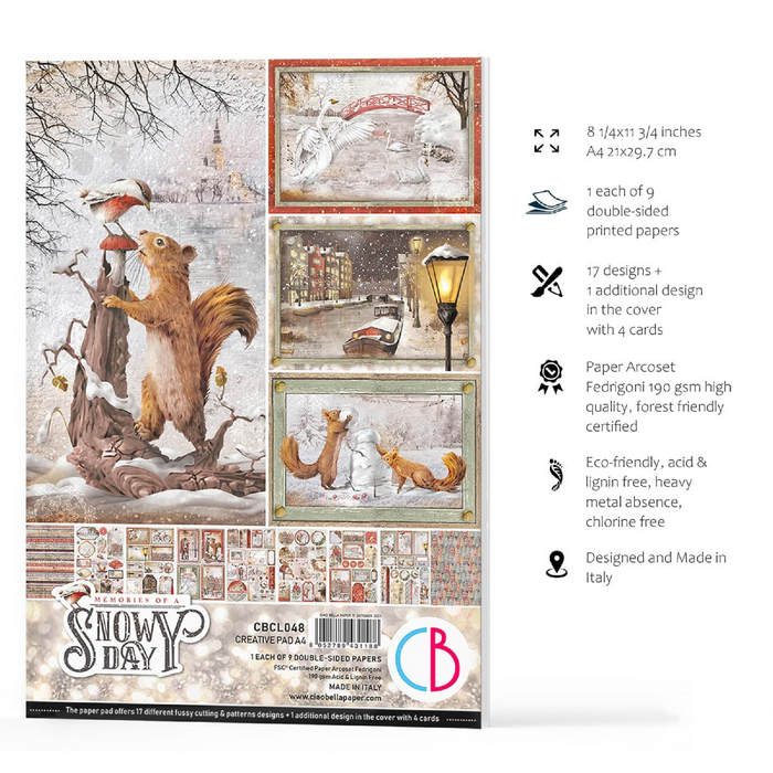 Ciao Bella Memory Of Snowy Day A4 Scrapbooking Paper Set