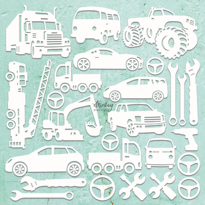 Mintay Vehicles Set Chippies Set Chipboard Die Cuts