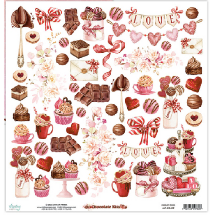 Mintay Chocolate Kiss 12" x"12 Scrapbooking Paper Set