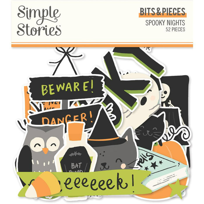 Simple Stories Spooky Bits & Pieces 52pc Ephemera