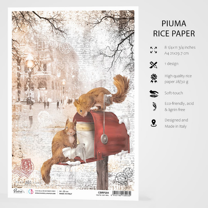 Ciao Bella Memory Of Snowy Day A4 Rice Paper (Mail)