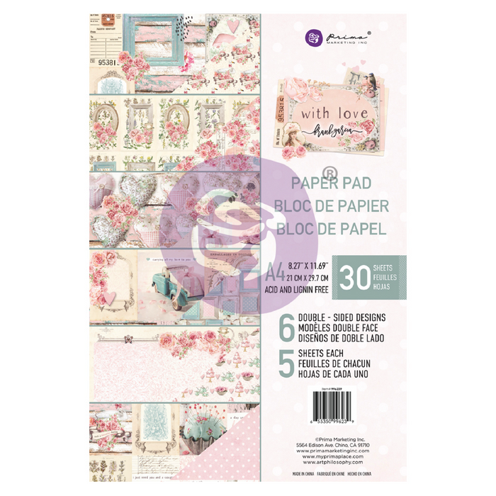 Prima Marketing With Love Collection A4 Paper Pad