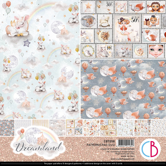 Ciao Bella Dreamland 12" x 12" Patterns Scrapbooking Paper Set