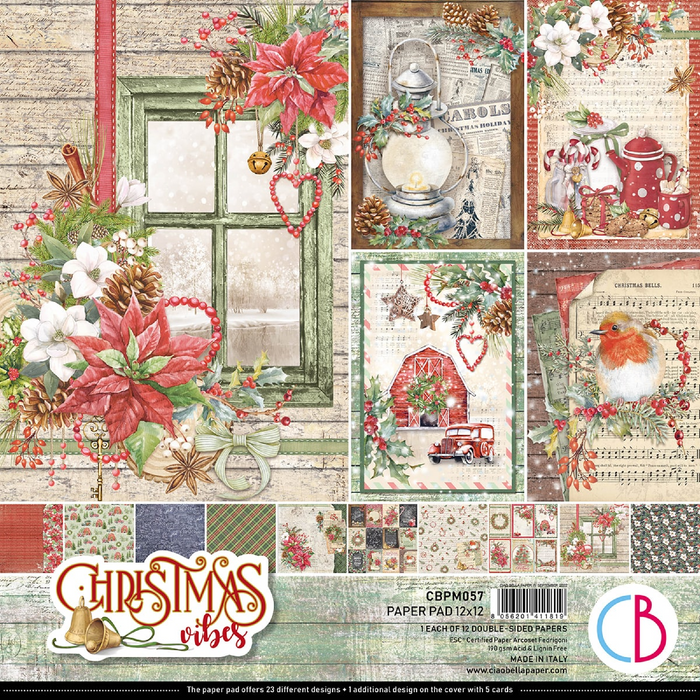 Ciao Bella Christmas Vibes 12" x 12" Scrapbooking Paper Set