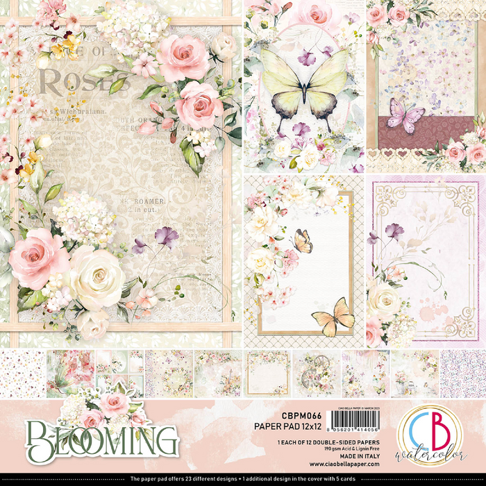 Ciao Bella Blooming 12" x 12" Scrapbooking Paper Set