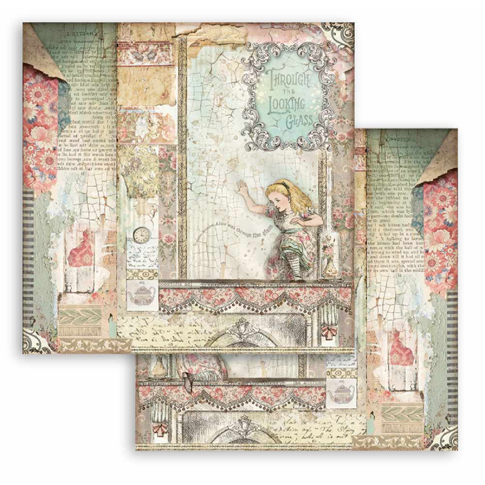 Stamperia Alice Through The Looking Glass 12" x 12" Paper Pad