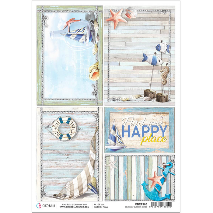 Ciao Bella A4 Rice Paper Sound Of Summer Cards