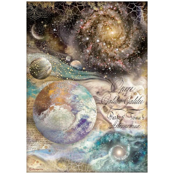 Cosmos Infinity A4 Rice Paper by Stamperia Galileo Galilei