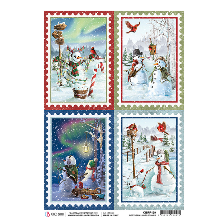 Ciao Bella A4 Northern Lights Rice Paper Northern Lights Stamps
