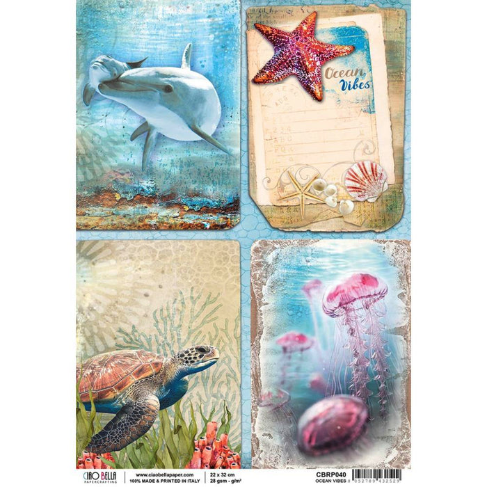Ciao Bella A4 Rice Paper Ocean Vibes