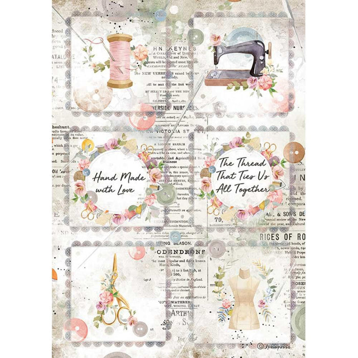 Stamperia Romantic Collection Threads Rice Paper A4 Mini Cards
