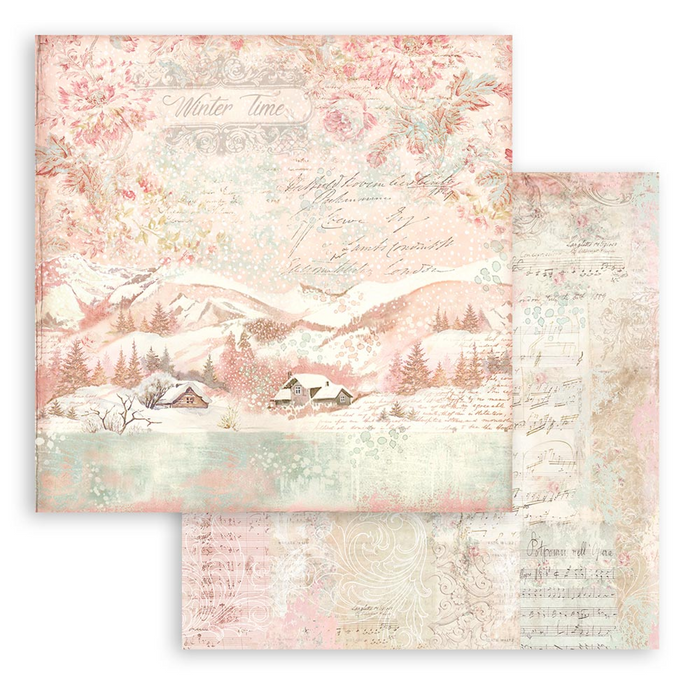 Stamperia Sweet Winter 8" x 8" Background Selections Paper Pad