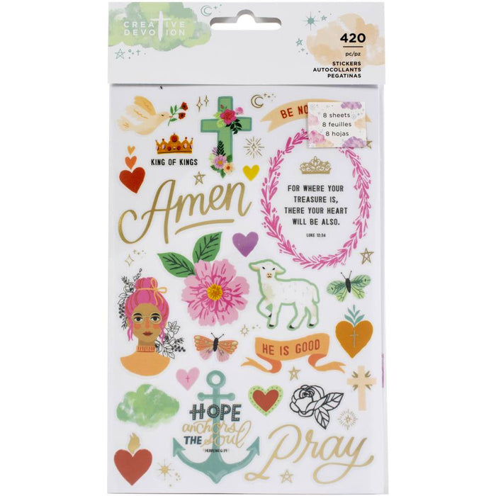 American Crafts - Creative Devotion Draw Near Collection - Sticker Book - Gold Foil Accents