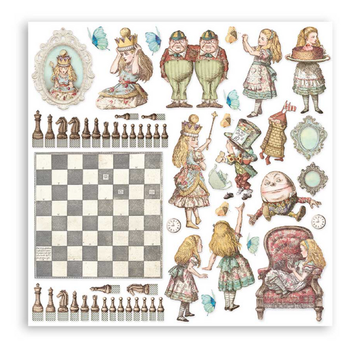 Stamperia Alice Through The Looking Glass 8" x 8" Paper Pad