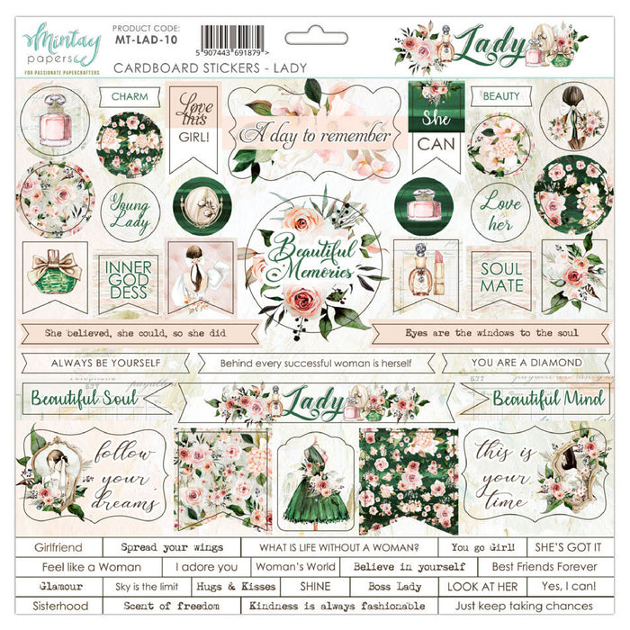 Mintay Lady 12" x 12" Cardstock Sticker