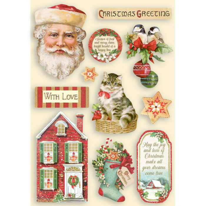 Stamperia Classic Christmas Colored  Wooden Shapes A5