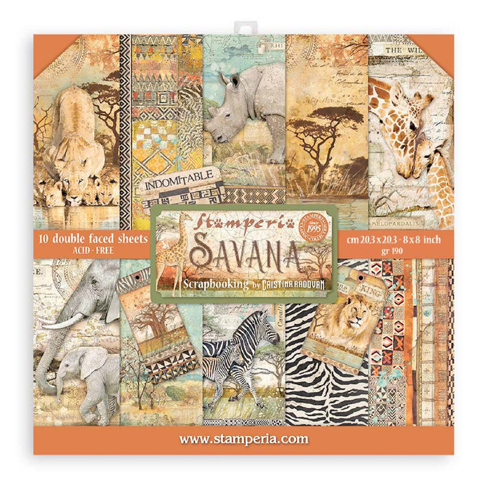 Stamperia Savana 8" x 8" Scrapbooking Paper Pad