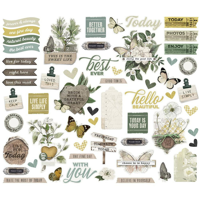 Simple Stories Vintage Weathered Garden Bits & Pieces 57 pc