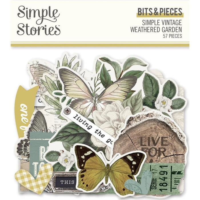 Simple Stories Vintage Weathered Garden Bits & Pieces 57 pc