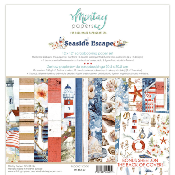 Mintay Seaside Escape 12 x12 Scrapbooking Paper Set — Lena Treasure Box
