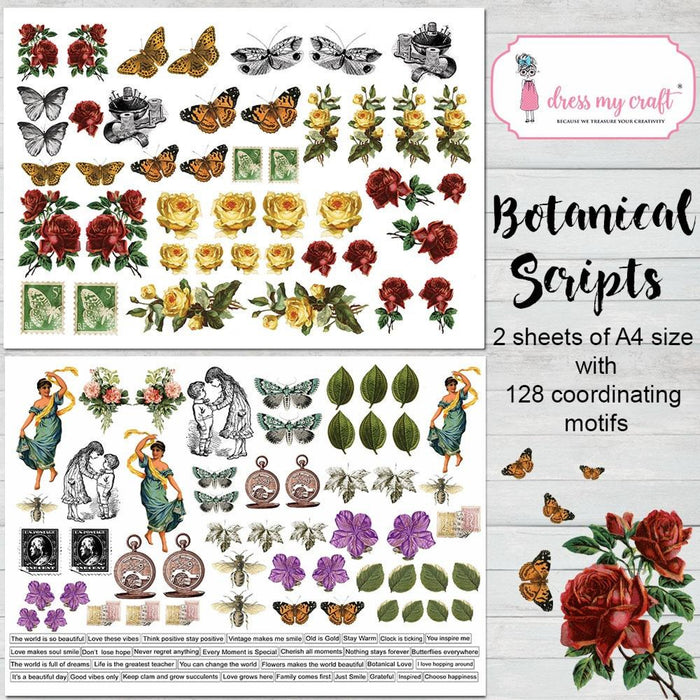 Dress My Craft Botanical Scripts 12"x 12" Paper Pad (Set)