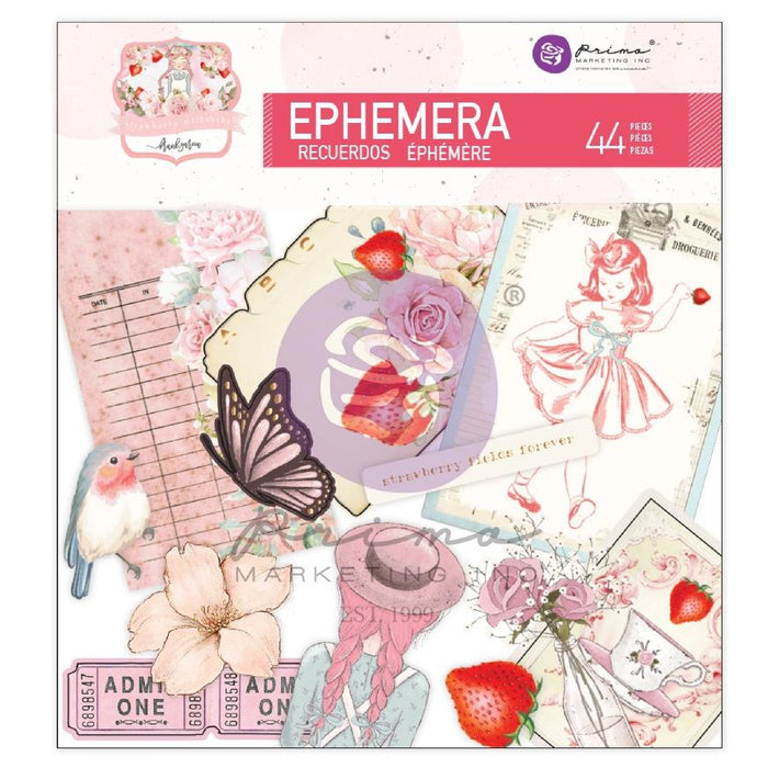 Strawberry Milkshake Ephemera 44pc by Prima Marketing