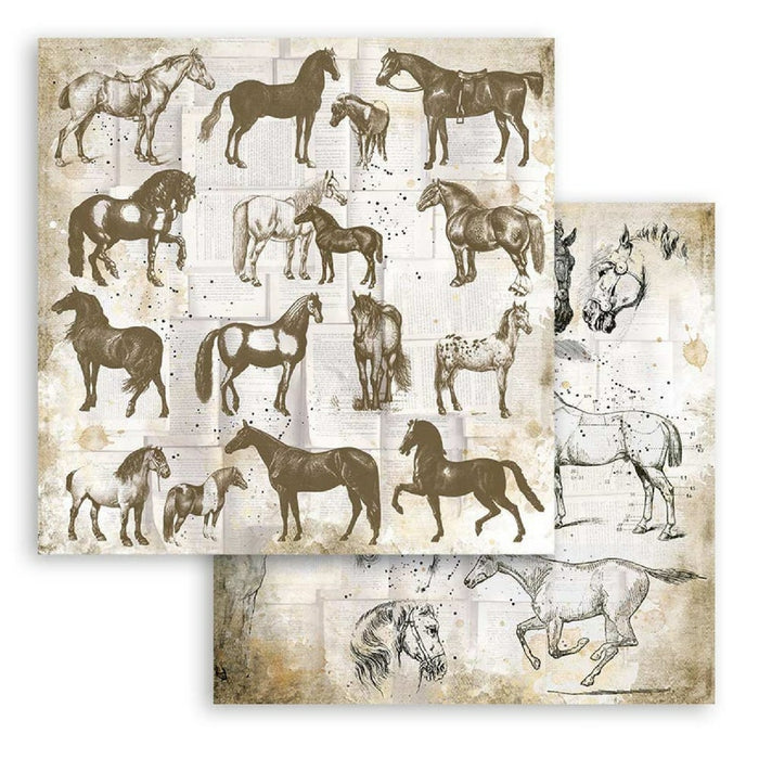 Stamperia Horses 8" x 8" Scrapbooking Paper Pad