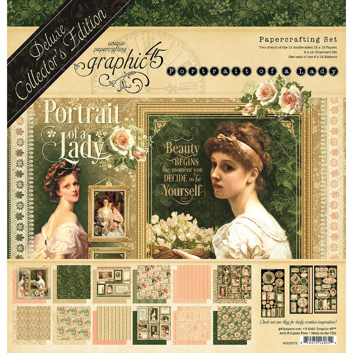 Graphic 45 Deluxe Collector's Edition Portrait Of A Lady 12" x 12" Papercrafting Set