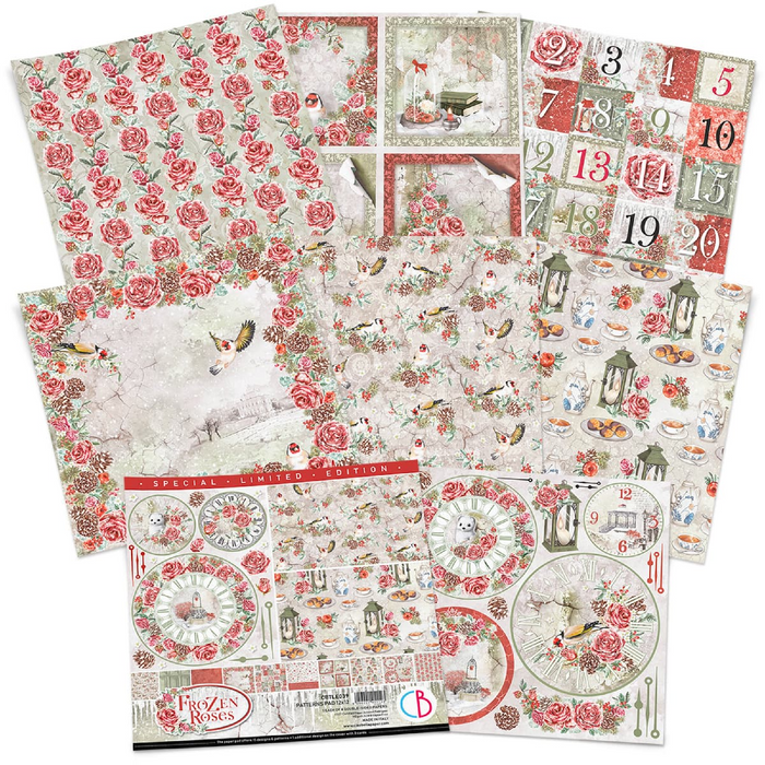 Ciao Bella Frozen Roses 12"x 12" Patterns Scrapbooking Paper Set