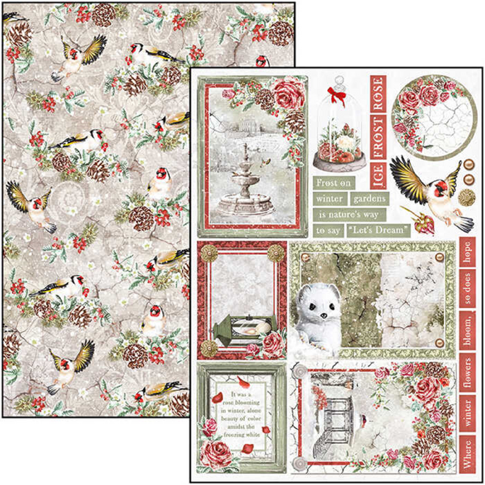Ciao Bella Frozen Roses A4 Scrapbooking Paper Set