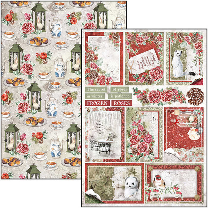 Ciao Bella Frozen Roses A4 Scrapbooking Paper Set