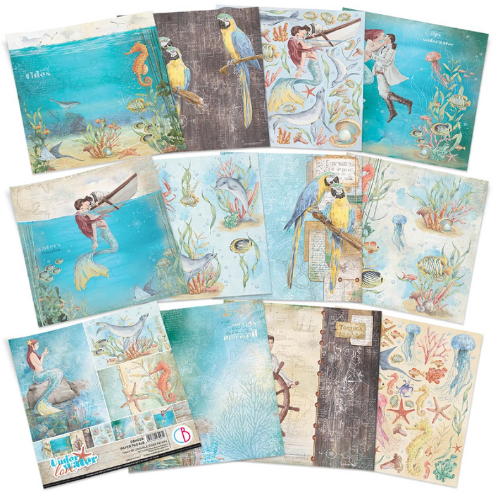 Ciao Bella Underwater Love 8"x 8"Scrapbooking Paper Set