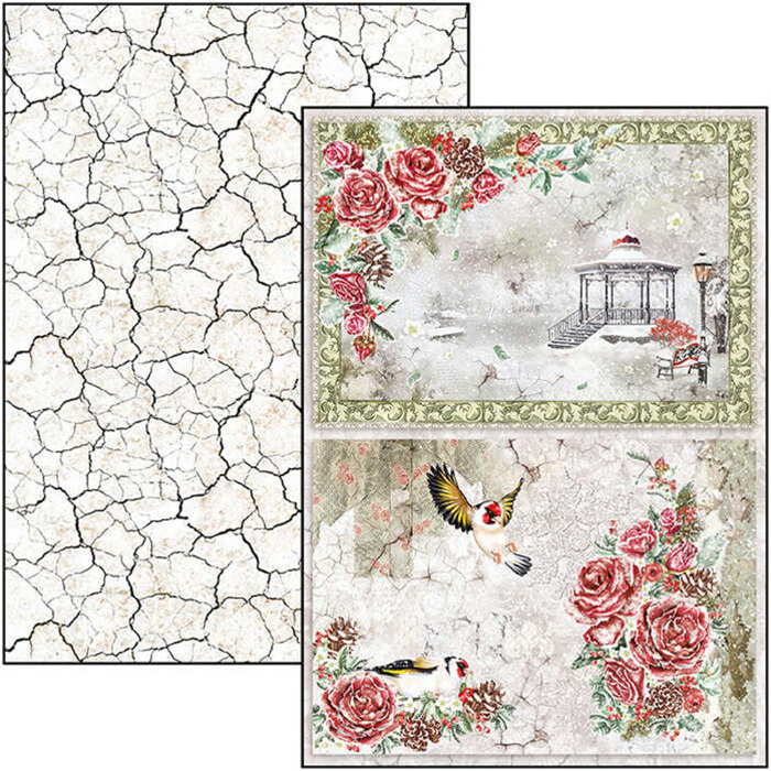 Ciao Bella Frozen Roses A4 Scrapbooking Paper Set
