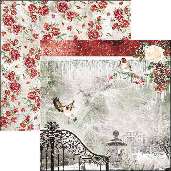 Ciao Bella Special Limited Edition Frozen Roses 12"x 12" Scrapbooking Paper Set