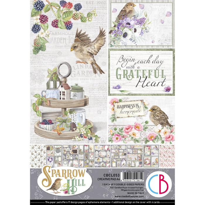 Ciao Bella - Sparrow Hill Collection - Labels 12x12 Cardstock