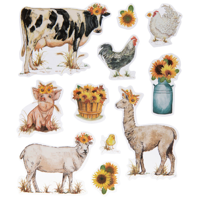 Farm Animals Clear Stickers