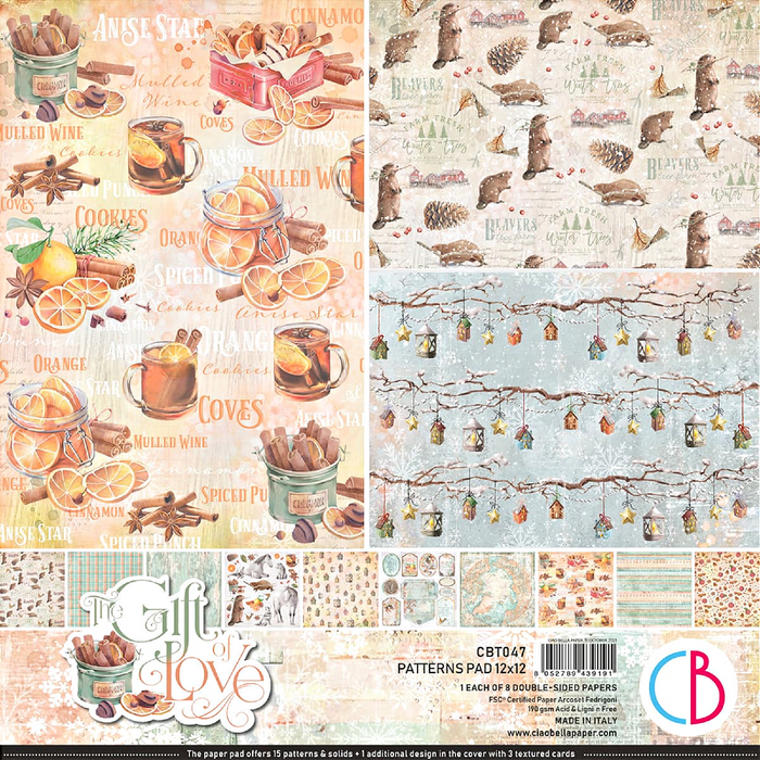 Ciao Bella The Gift Of Love Day Patterns 12" x 12" Scrapbooking Paper