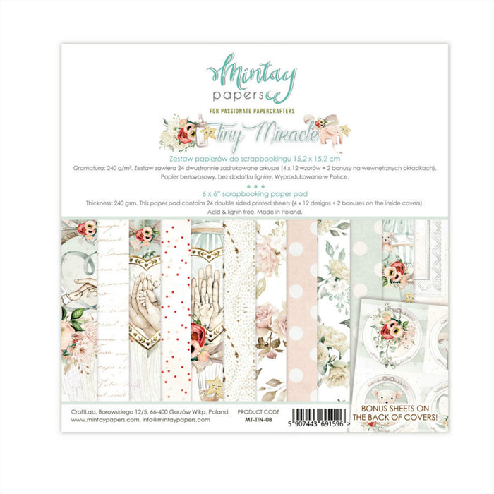 Mintay Tiny Miracle 6"x 6" Scrapbooking Paper Pad