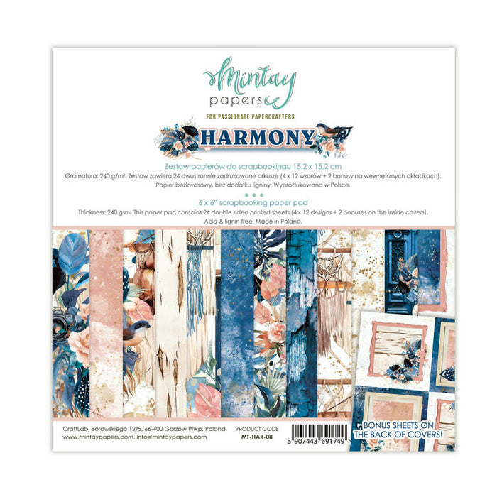 Mintay Harmony 6"x 6" Scrapbooking Paper Pad by Karola