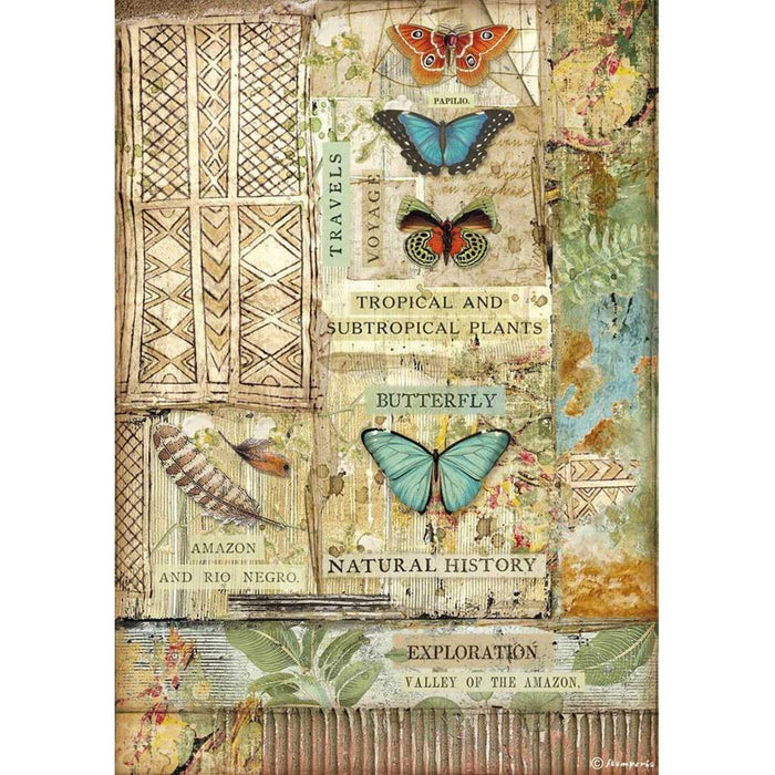 Stamperia Amazonia Rice Paper A4 Butterfly